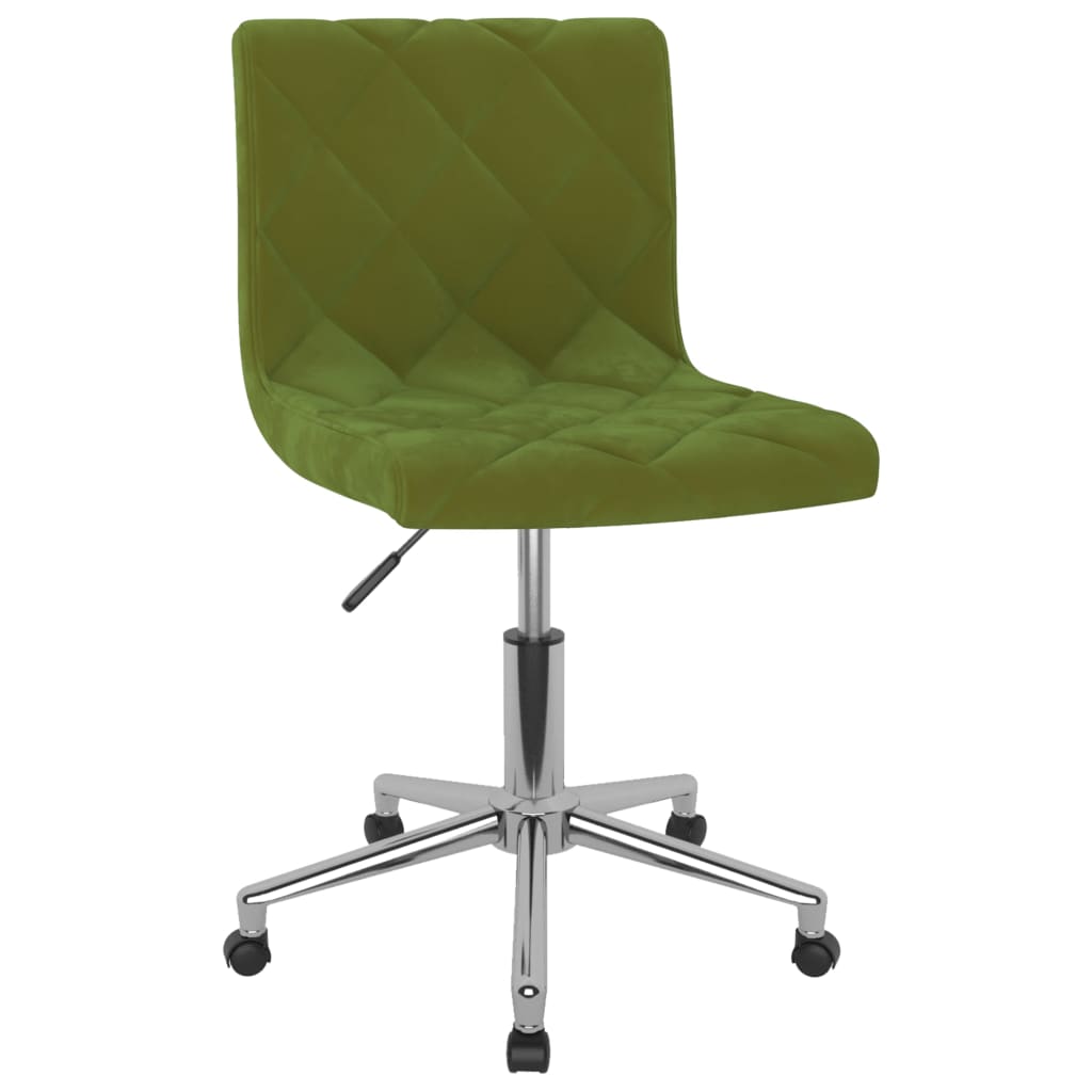 vidaXL Chaises pivotantes à manger lot de 2 vert clair velours