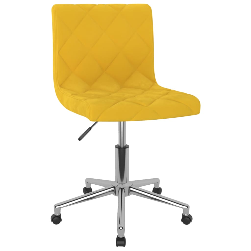vidaXL Obrotowe krzesła stołowe, 2 szt., musztardowe, aksamitne