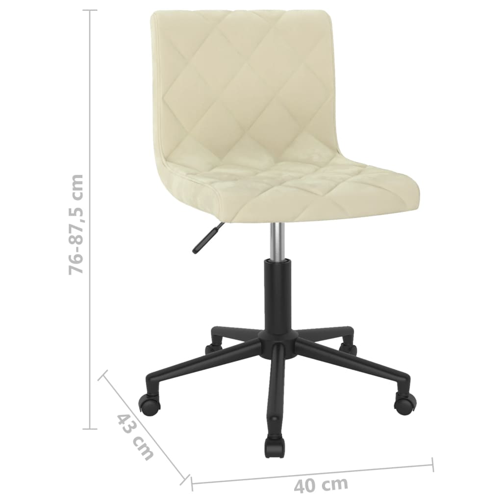 krémszínű bársony forgó irodaszék