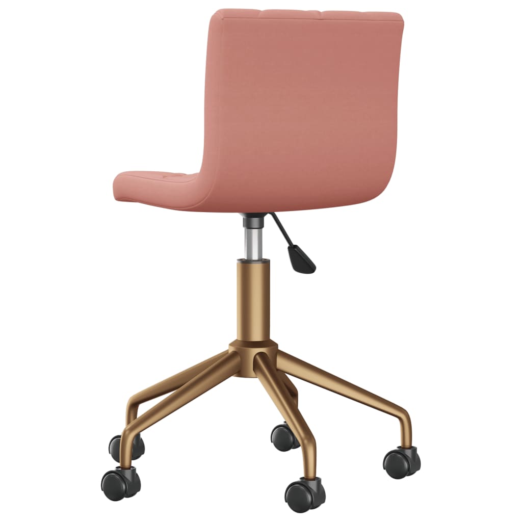 Vrtljiv jedilni stol 2 kosa roza žamet