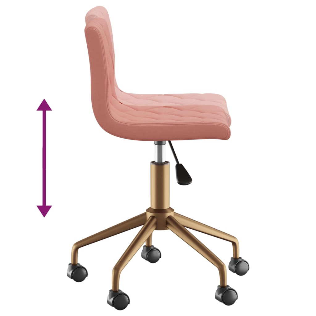 Vrtljiv jedilni stol 2 kosa roza žamet