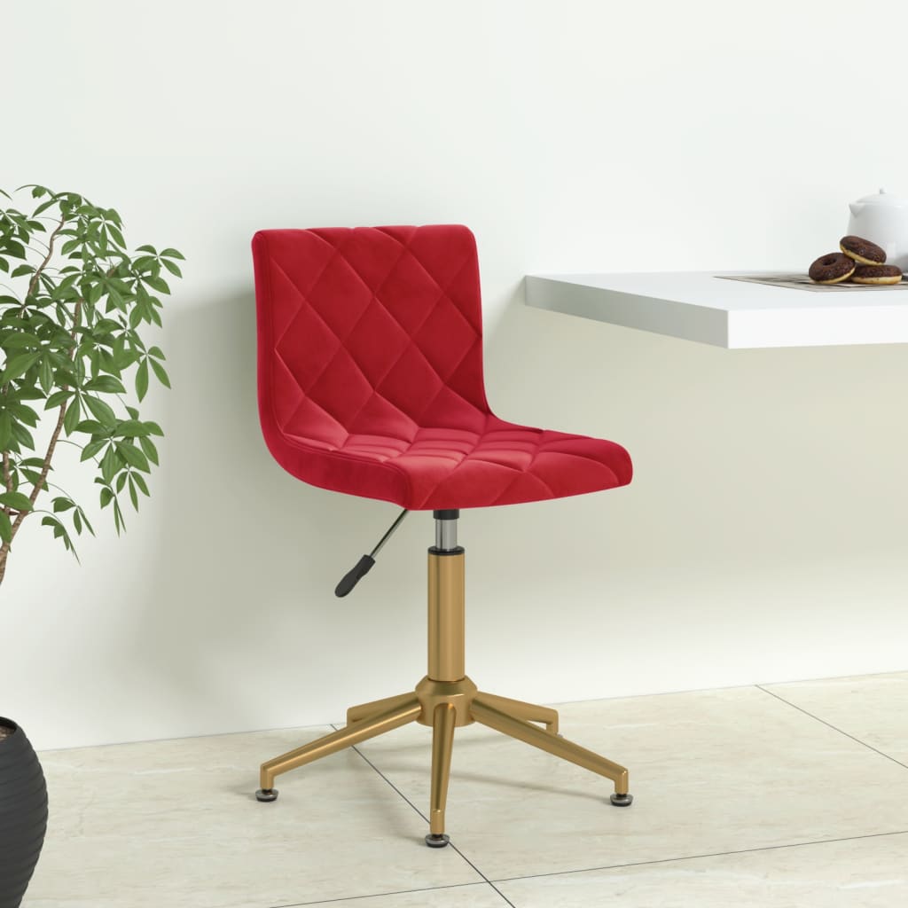 Pasukama biuro kėdė, raudonojo vyno spalvos, aksomas 