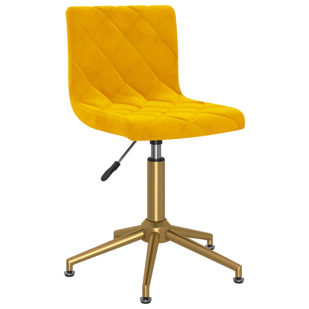vidaXL Okretne blagovaonske stolice 2 kom boja senfa baršunaste