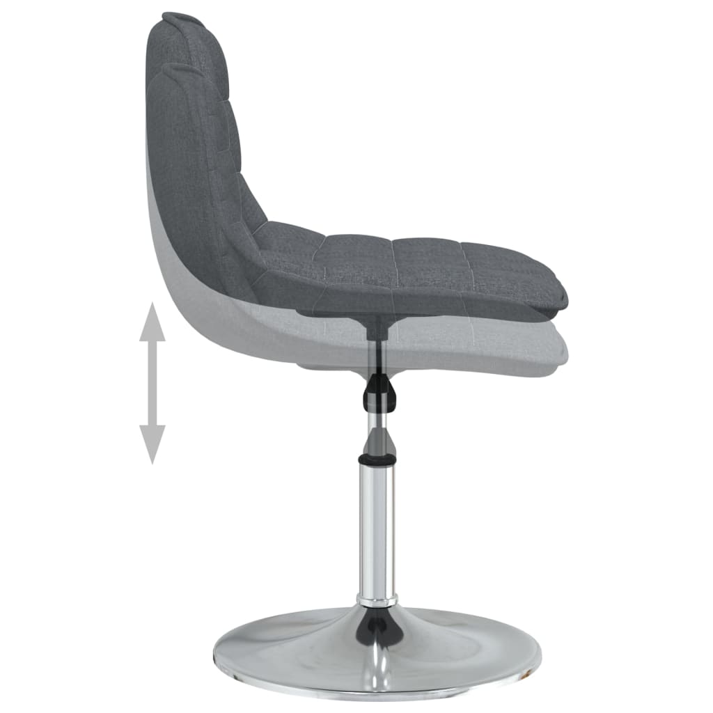 Vrtljiv jedilni stol temno sivo blago