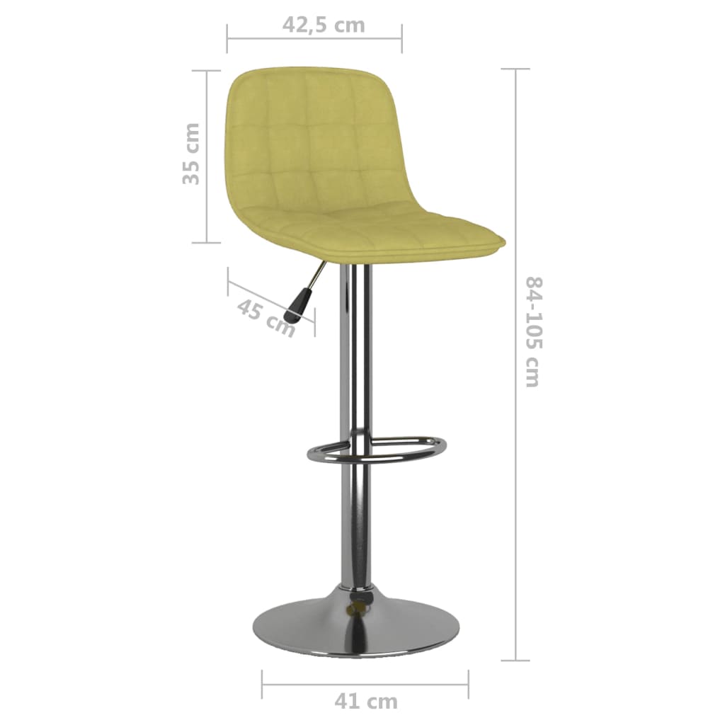 Бар табуретка, зелена, текстил
