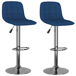 Barové židle 2 ks modré textil - obrázek 2