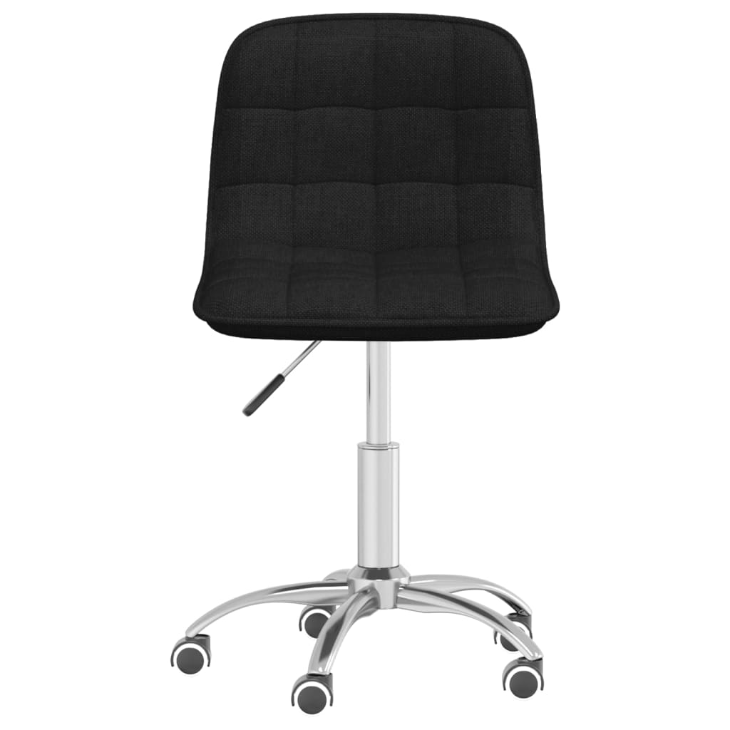 vidaXL Silla de comedor giratoria tela negro