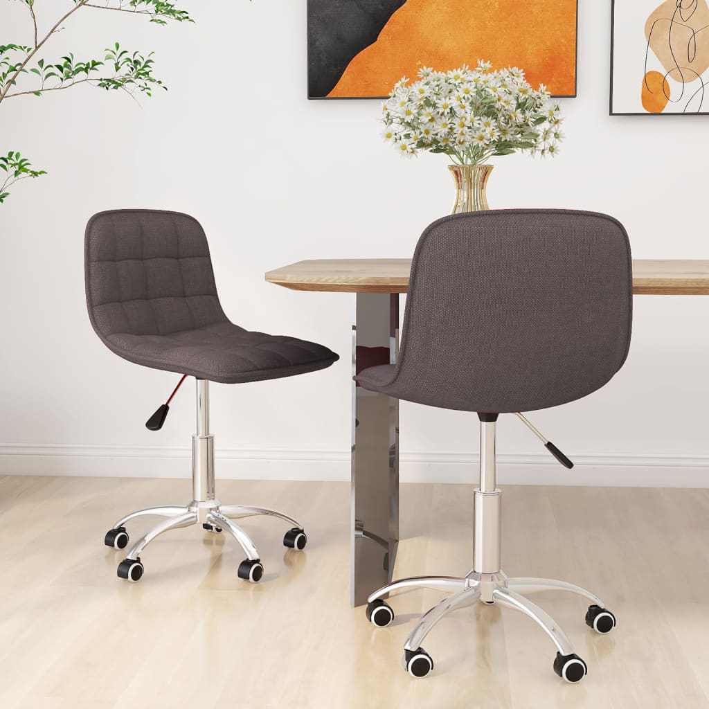 Chaises pivotantes à manger lot de 2 taupe tissu