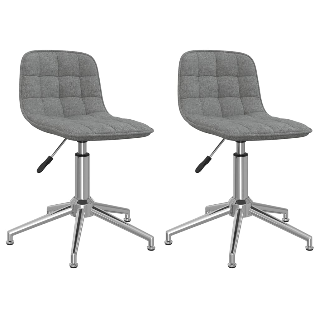 

vidaXL Eetkamerstoelen draaibaar 2 st stof lichtgrijs