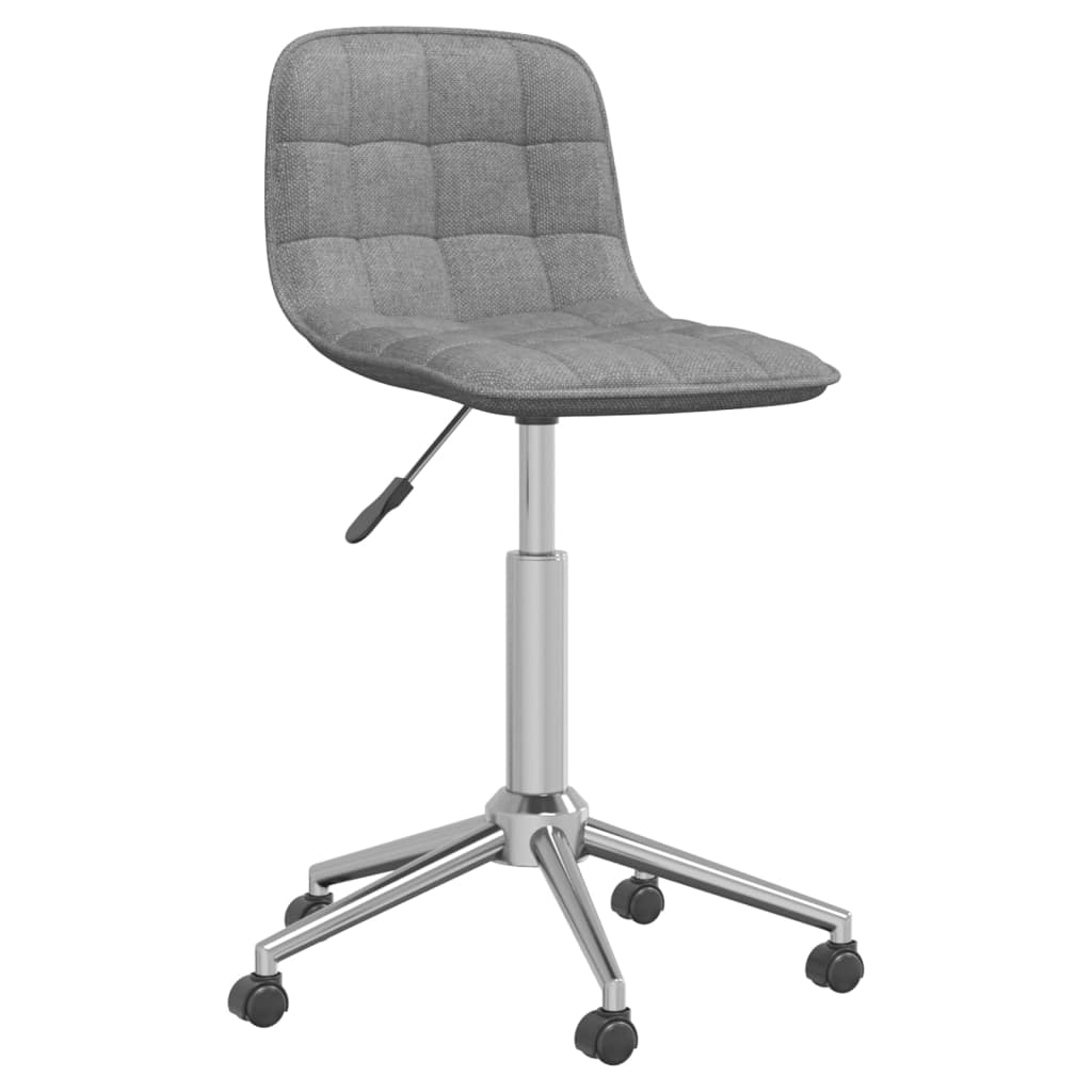 

vidaXL Eetkamerstoelen draaibaar 2 st stof lichtgrijs