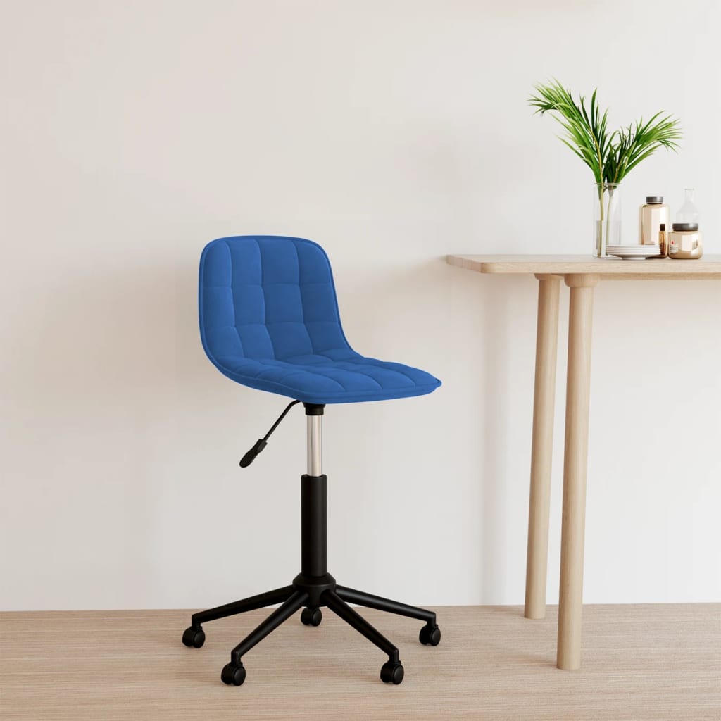 Chaise pivotante de salle à manger Bleu Velours