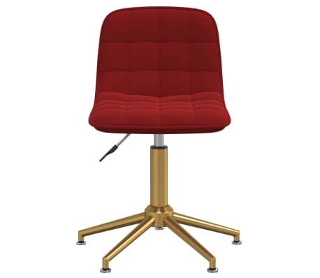 vidaXL Silla de comedor giratoria de terciopelo rojo tinto