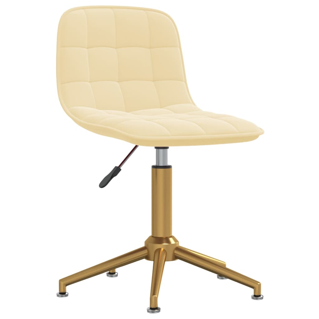 

vidaXL Eetkamerstoelen draaibaar 2 st fluweel crèmekleurig