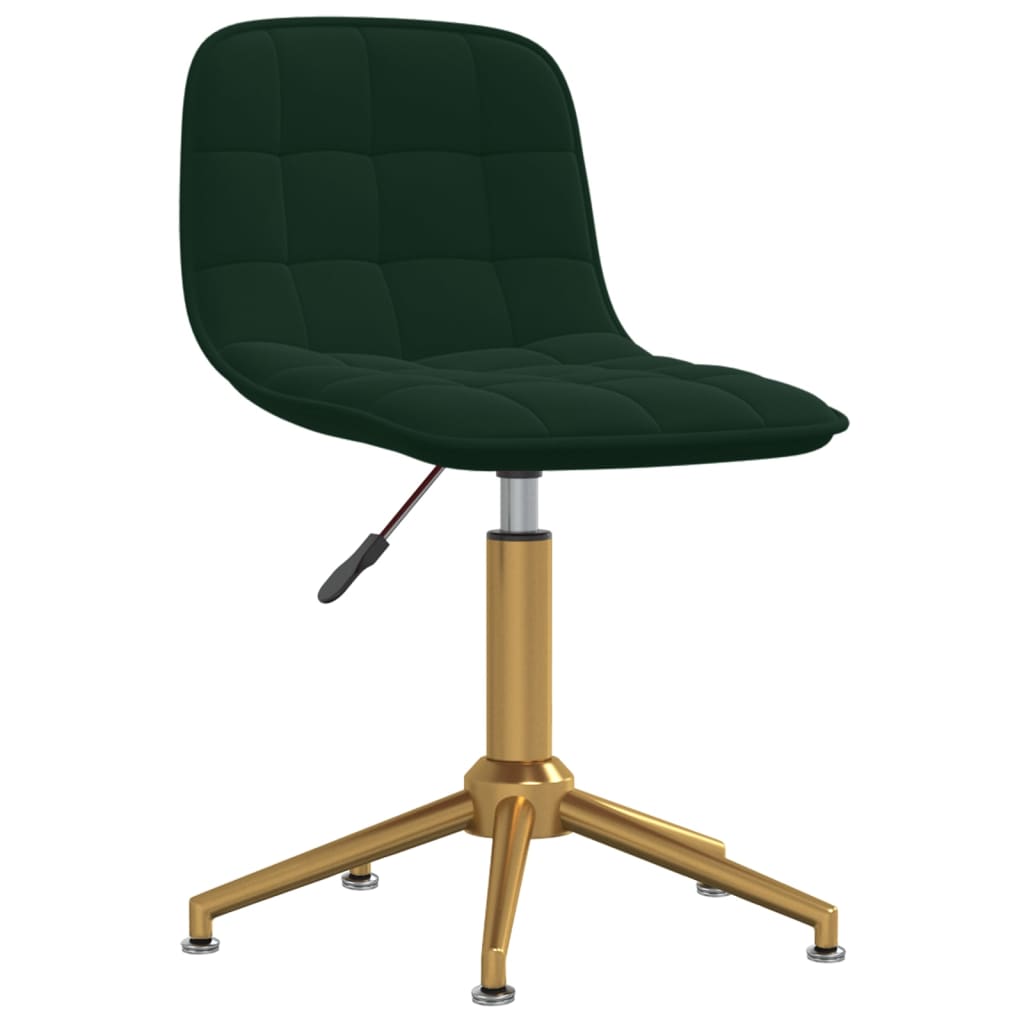 vidaXL Sillas de comedor giratorias 2 unidades terciopelo verde oscuro