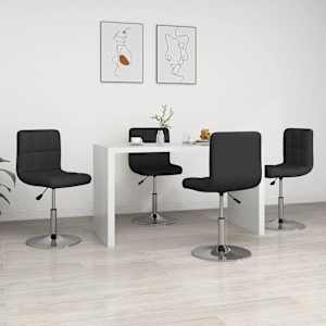 Jedilni stoli 4 kosi črno umetno usnje