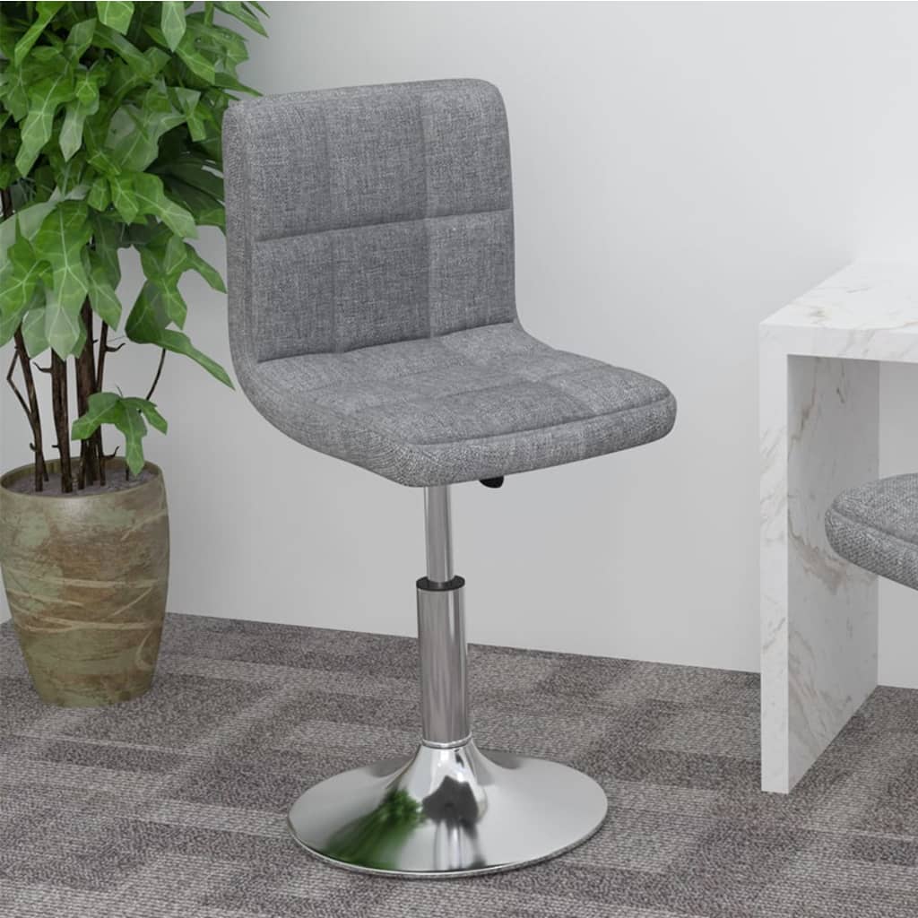 Otočná barová židle světle šedá textil