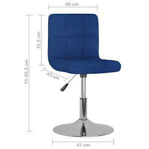 Otočná barová židle modrá textil - obrázek 9