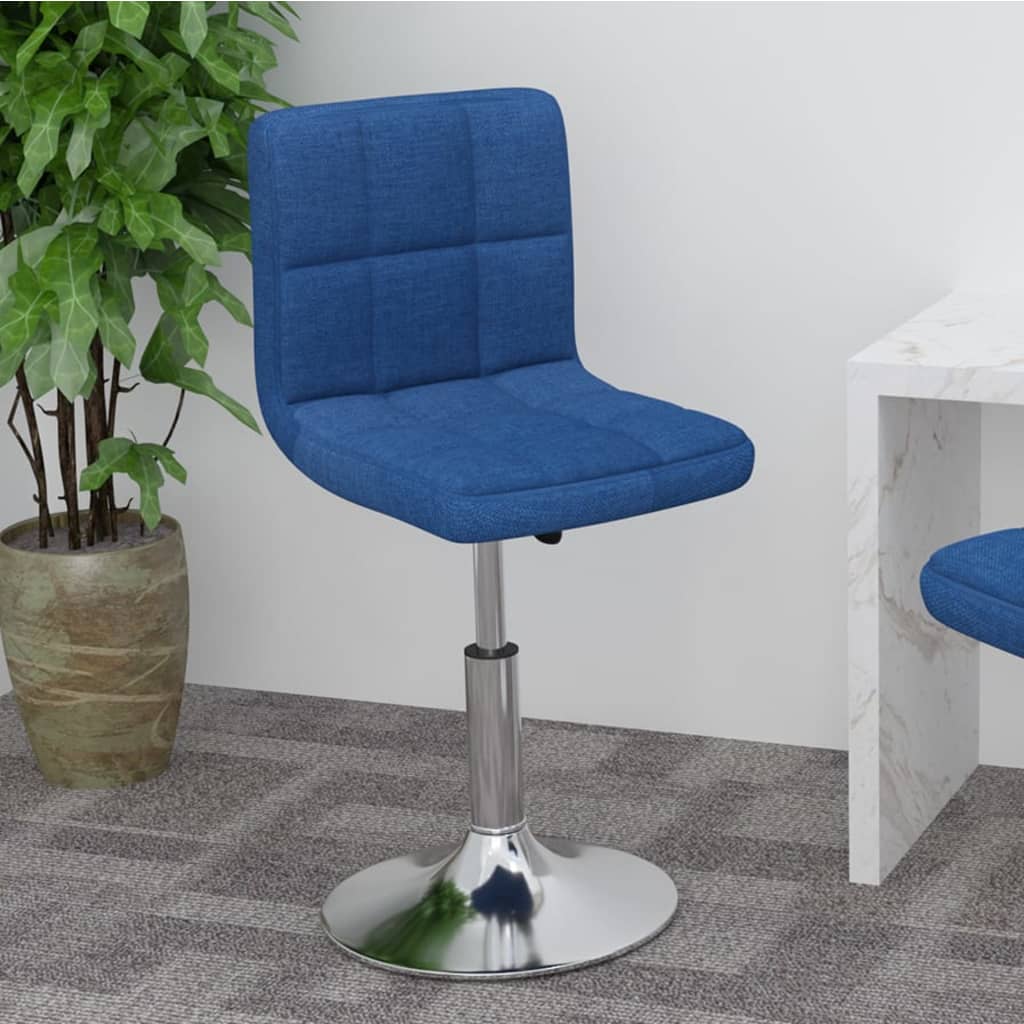 vidaXL Scaun de bar pivotant, albastru, material textil