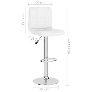 Barski stolček belo umetno usnje - slika 9