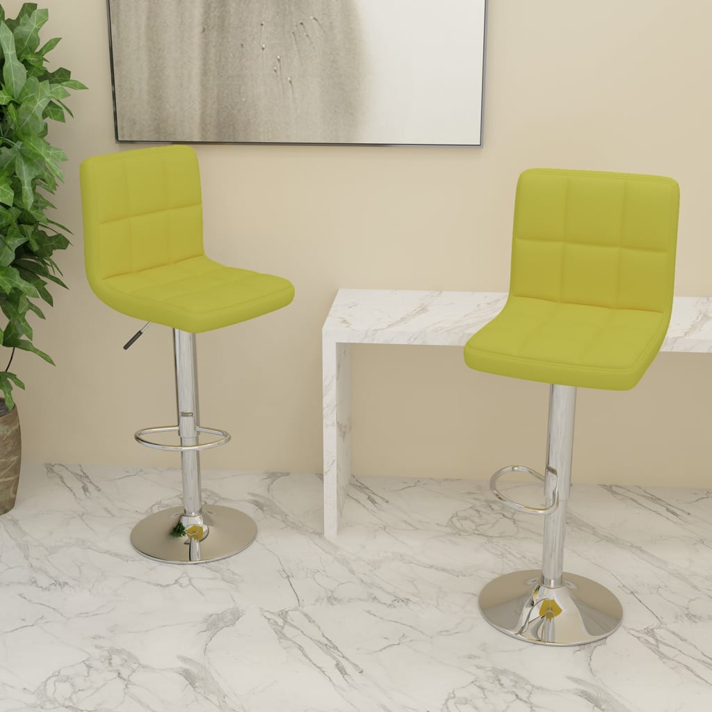 vidaXL Scaune de bar, 2 buc., verde, material textil