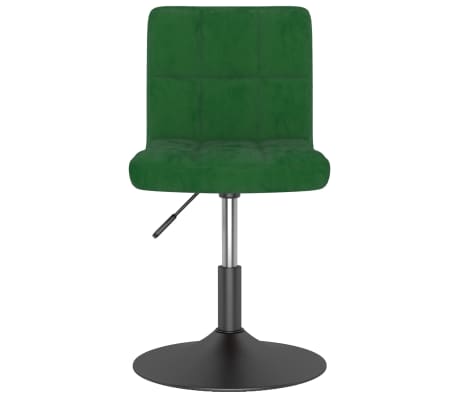 vidaXL Vrtljiv barski stolček temno zelen žamet