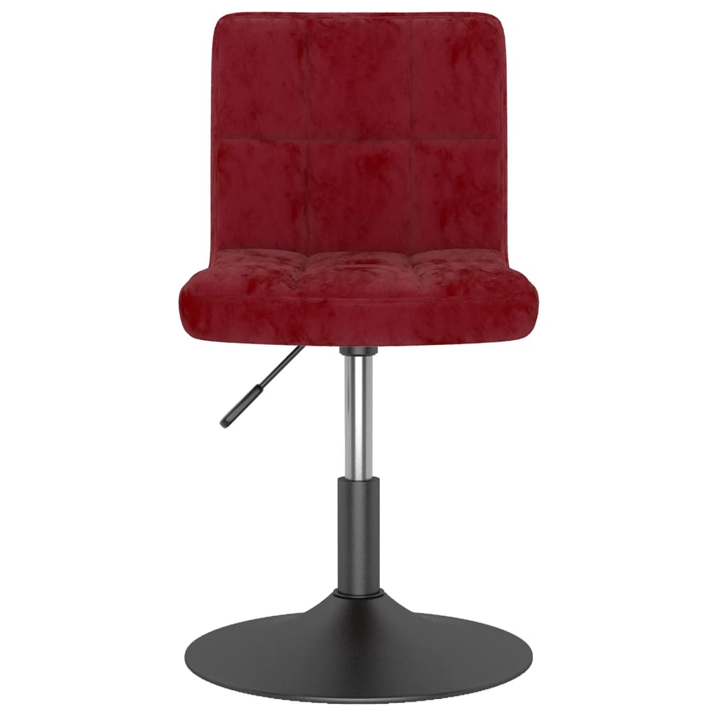 vidaXL Otočná barová stolička vínovo červená zamatová