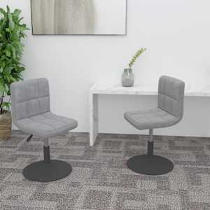 Vrtljiv jedilni stol 2 kosa svetlo siv žamet