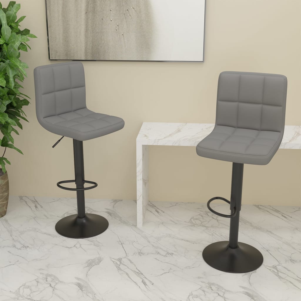 vidaXL Tabourets de bar 2 pcs Gris clair Tissu