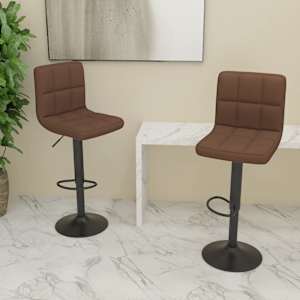 Barski stolčki 2 kosa rjavo blago