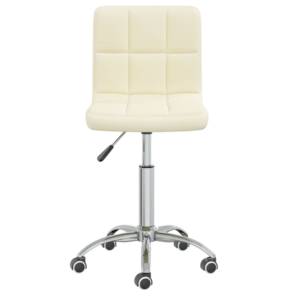 vidaXL Scaun de birou pivotant, crem, material textil