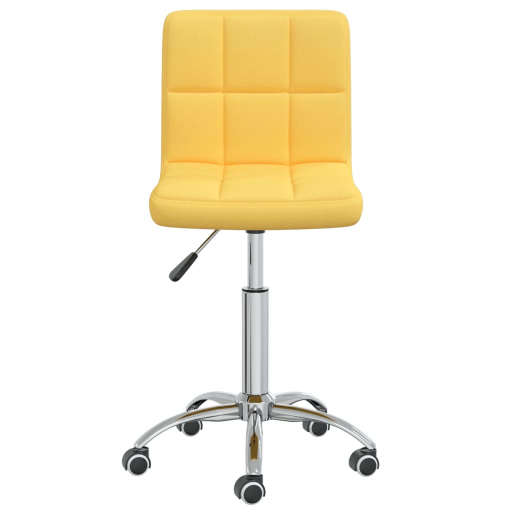 vidaXL Chaise pivotante de bureau Jaune moutarde Tissu