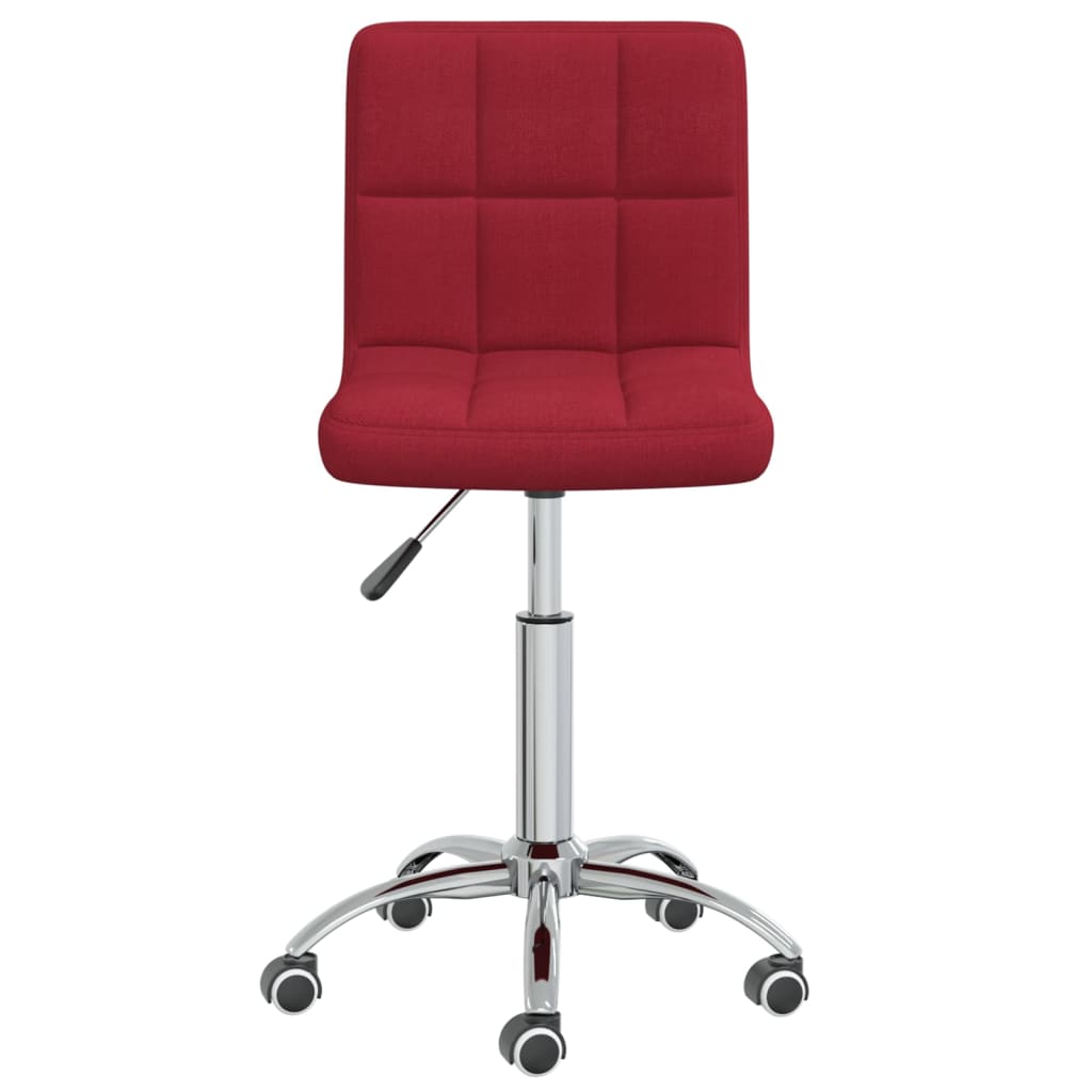 vidaXL Chaise pivotante de bureau Rouge bordeaux Tissu