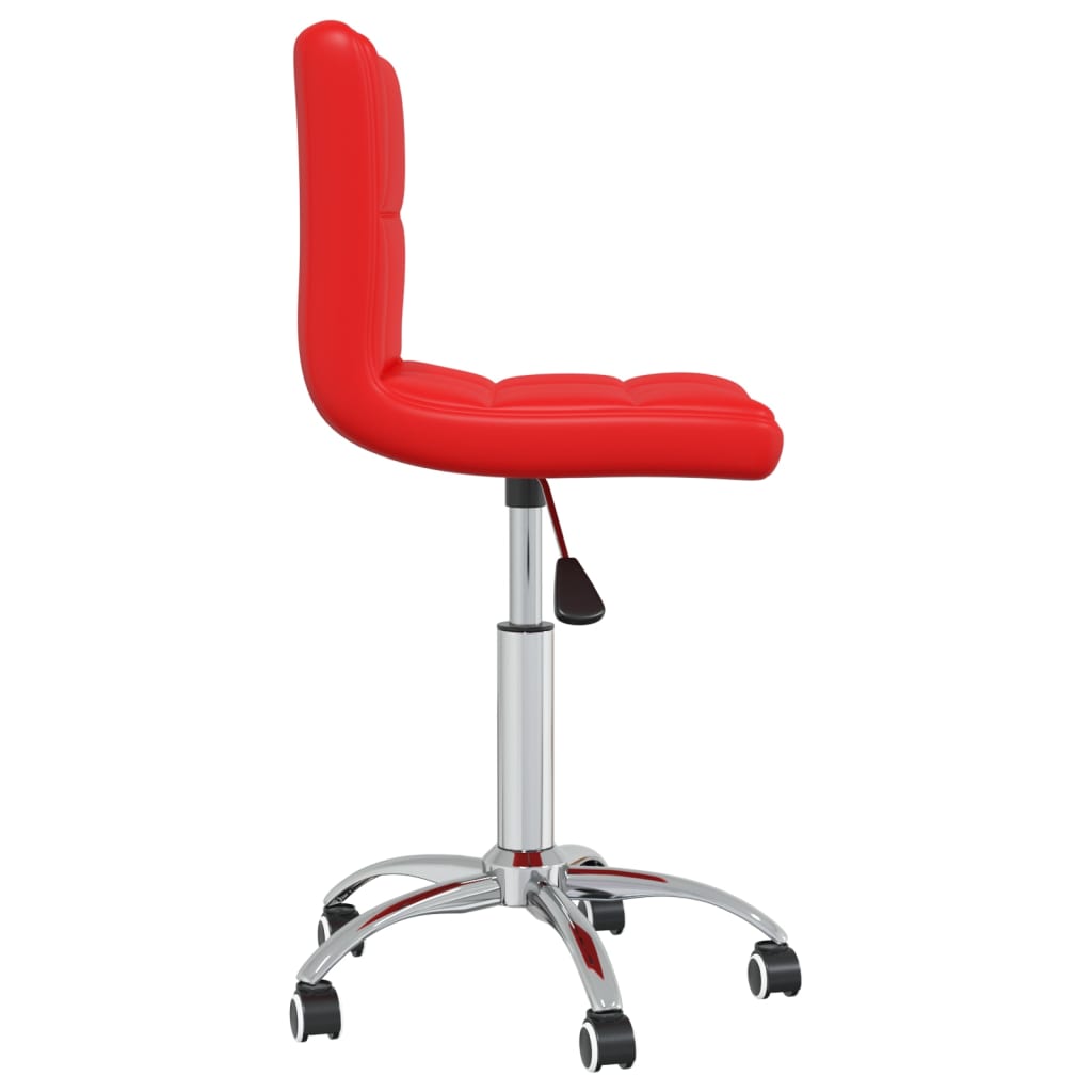 Okretna uredska stolica od umjetne kože crvena