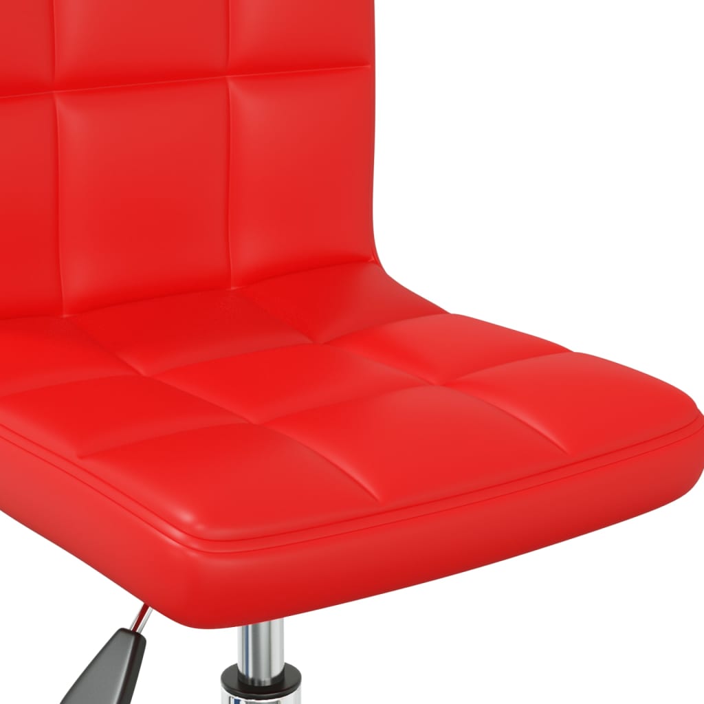 Okretna uredska stolica od umjetne kože crvena