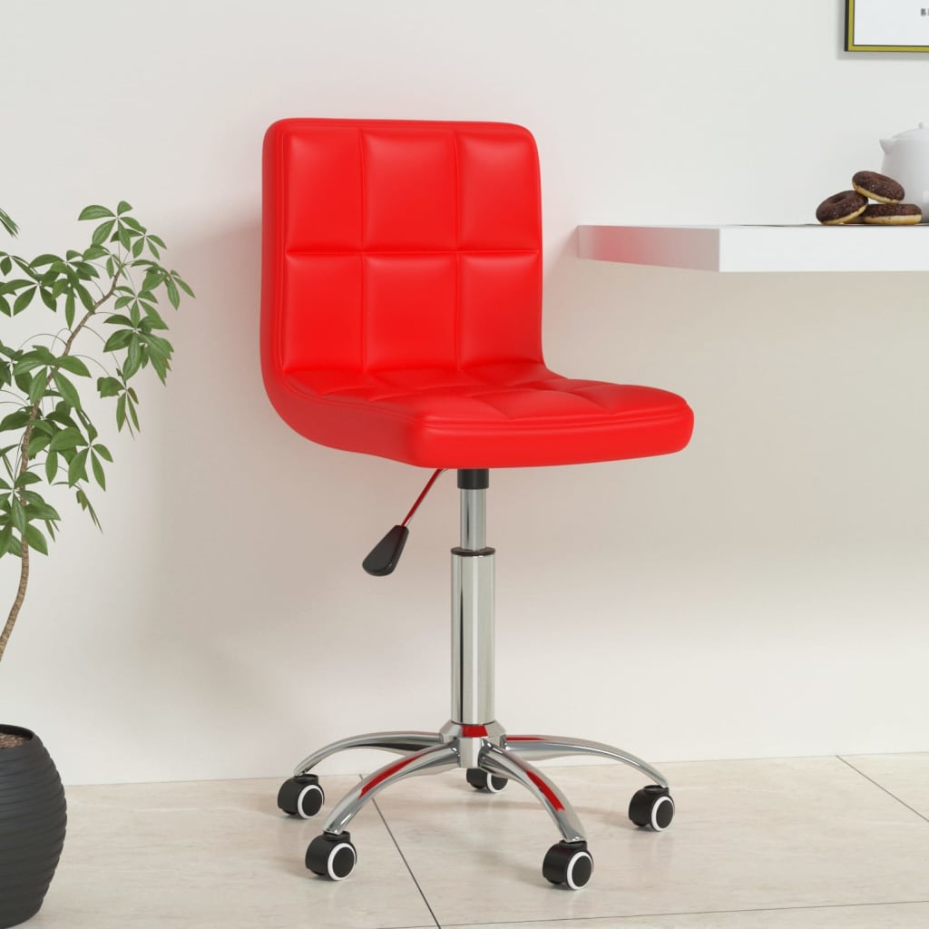 vidaXL Scaun de birou rotativ, roșu, piele ecologică vidaXL