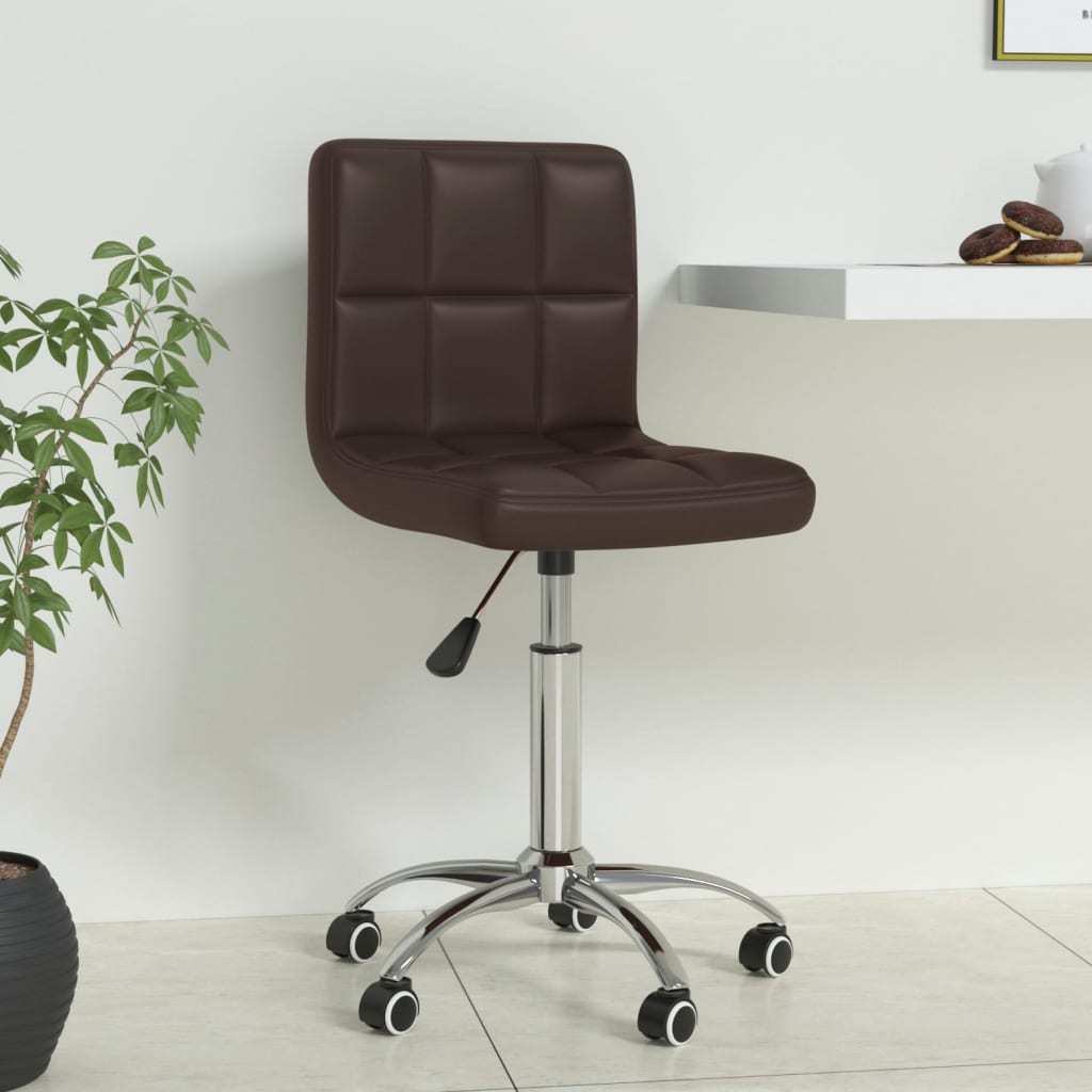vidaXL Scaun pivotant de birou, maro, piele ecologică vidaxl.ro