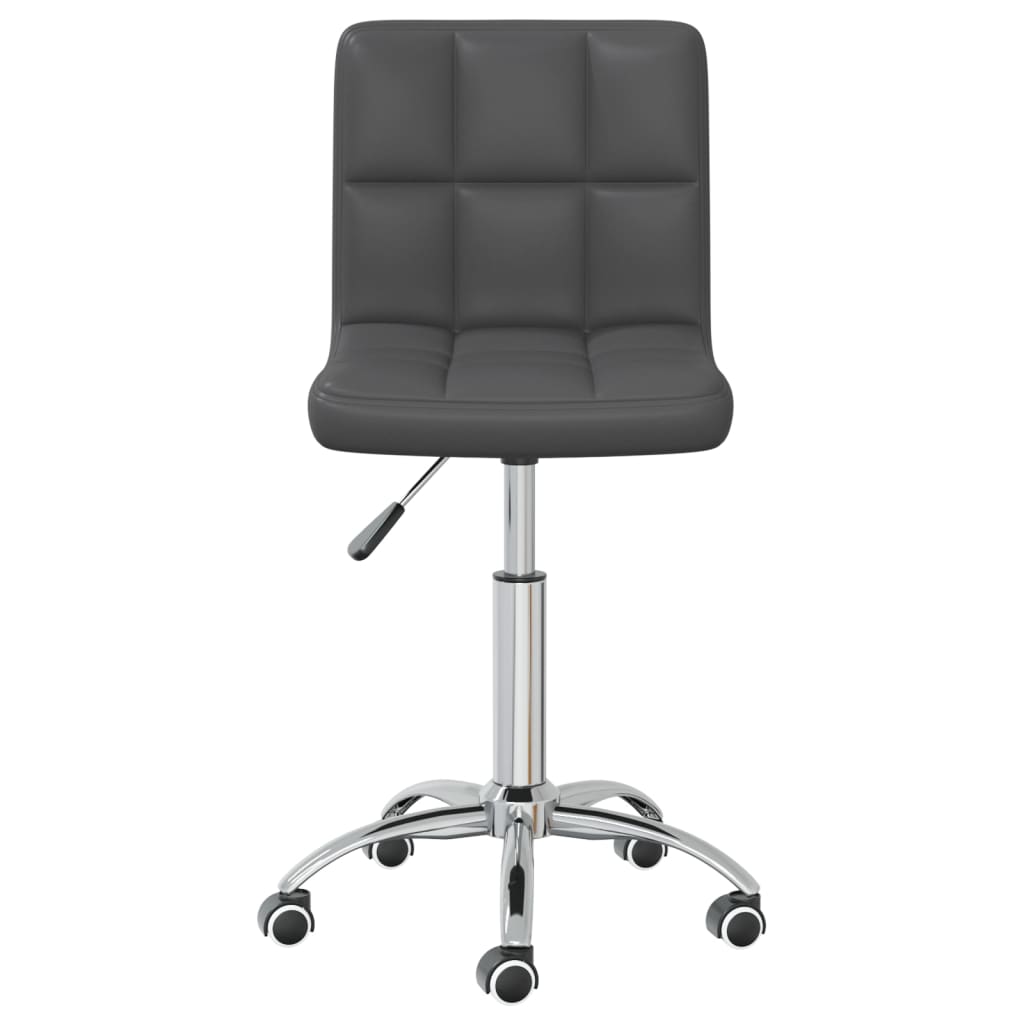 vidaXL Въртящ офис стол, сив, изкуствена кожа