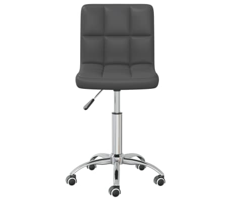 vidaXL Въртящ офис стол, сив, изкуствена кожа