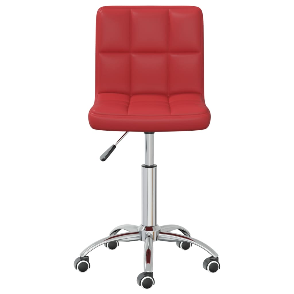 vidaXL Okretna uredska stolica od umjetne kože crvena boja vina