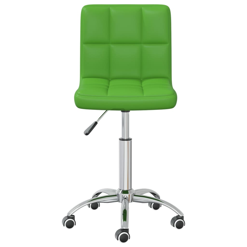 vidaXL Въртящ се офис стол, зелен, изкуствена кожа