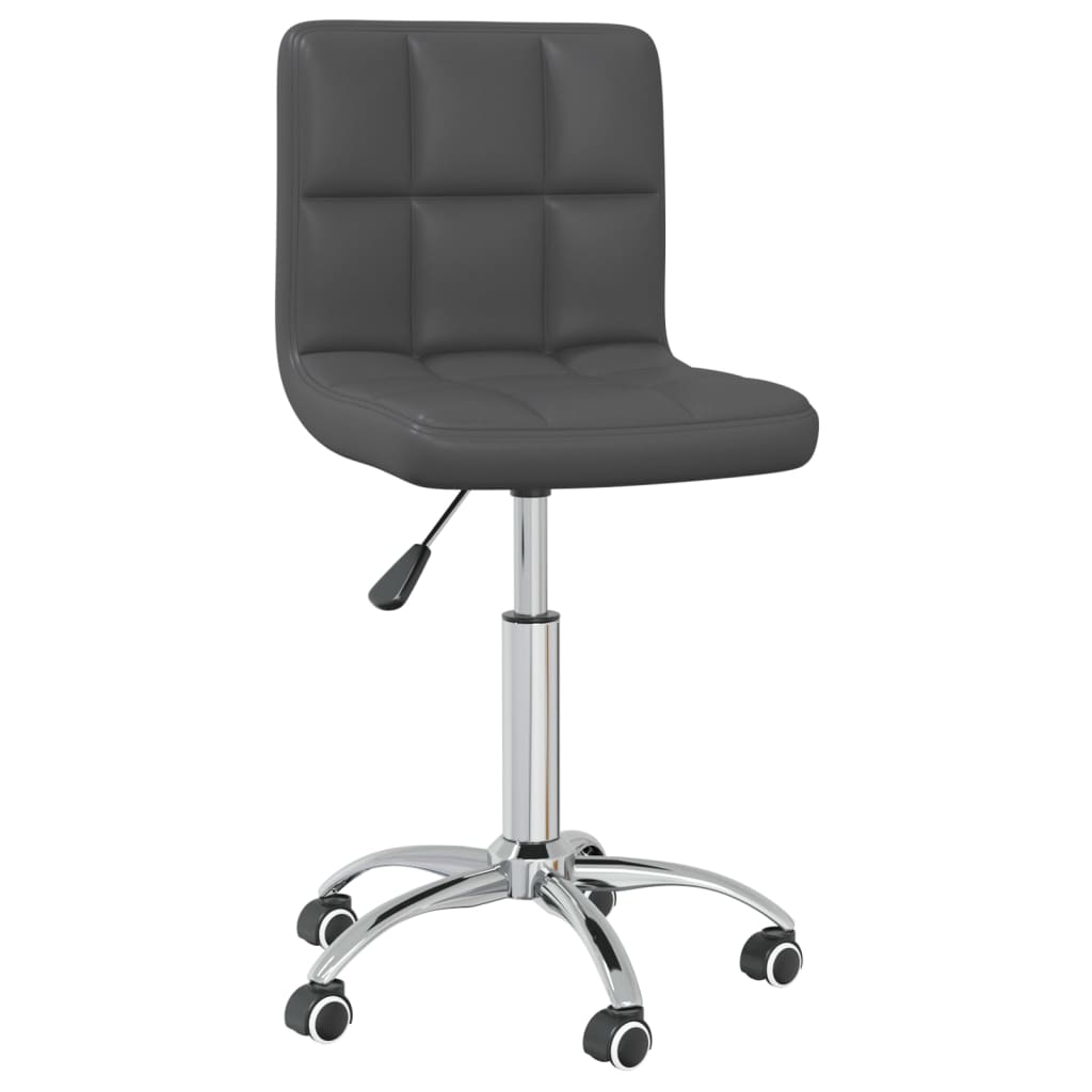vidaXL Obrotowe krzesła stołowe, 2 szt., szare, obite sztuczną skórą