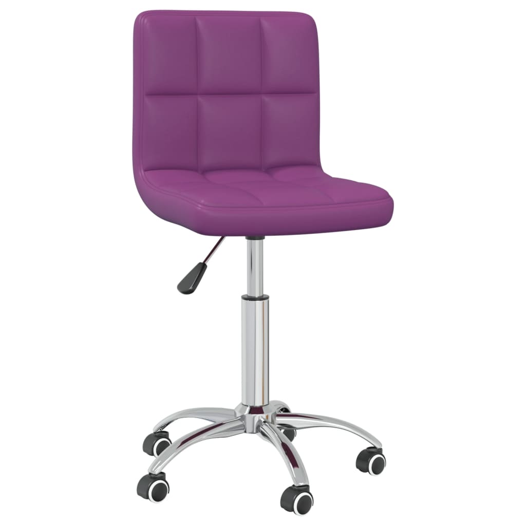 vidaXL Scaune de masă pivotante, 2 buc, violet, piele ecologică