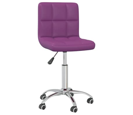 vidaXL Scaune de masă pivotante, 2 buc, violet, piele ecologică