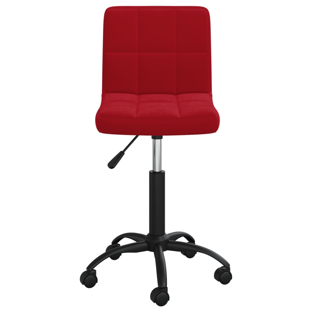 vidaXL Chaise pivotante de bureau Rouge bordeaux Velours