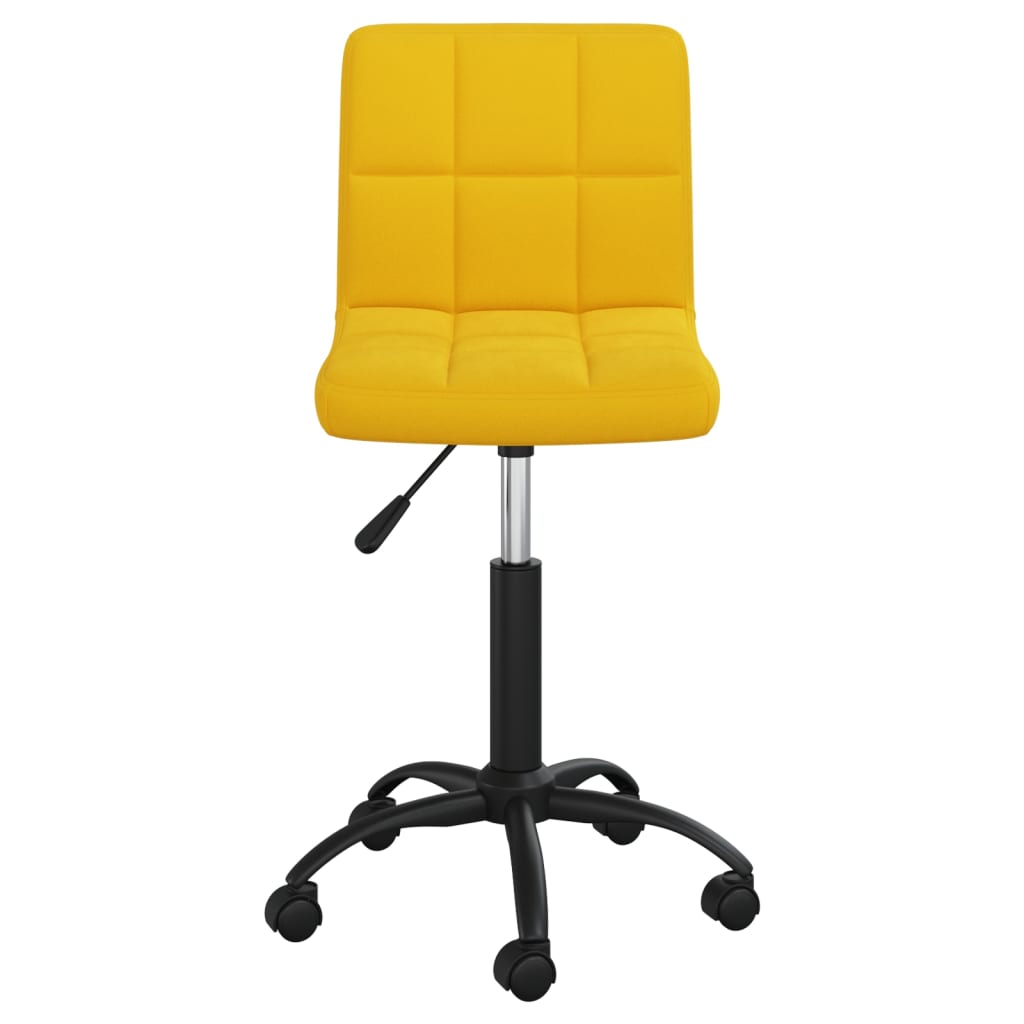 vidaXL Chaise pivotante de bureau Jaune moutarde Velours