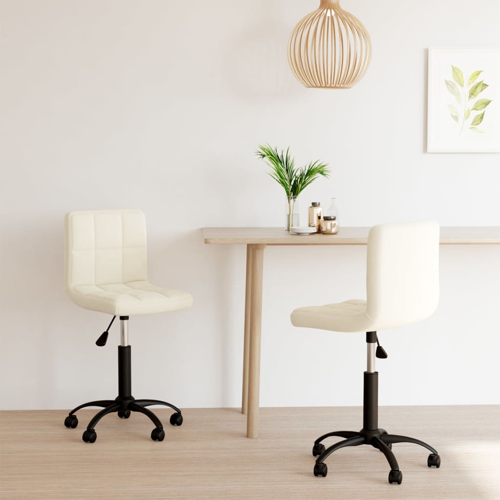 vida XL Esszimmerstühle 2 Stk. Drehbar Creme Samt