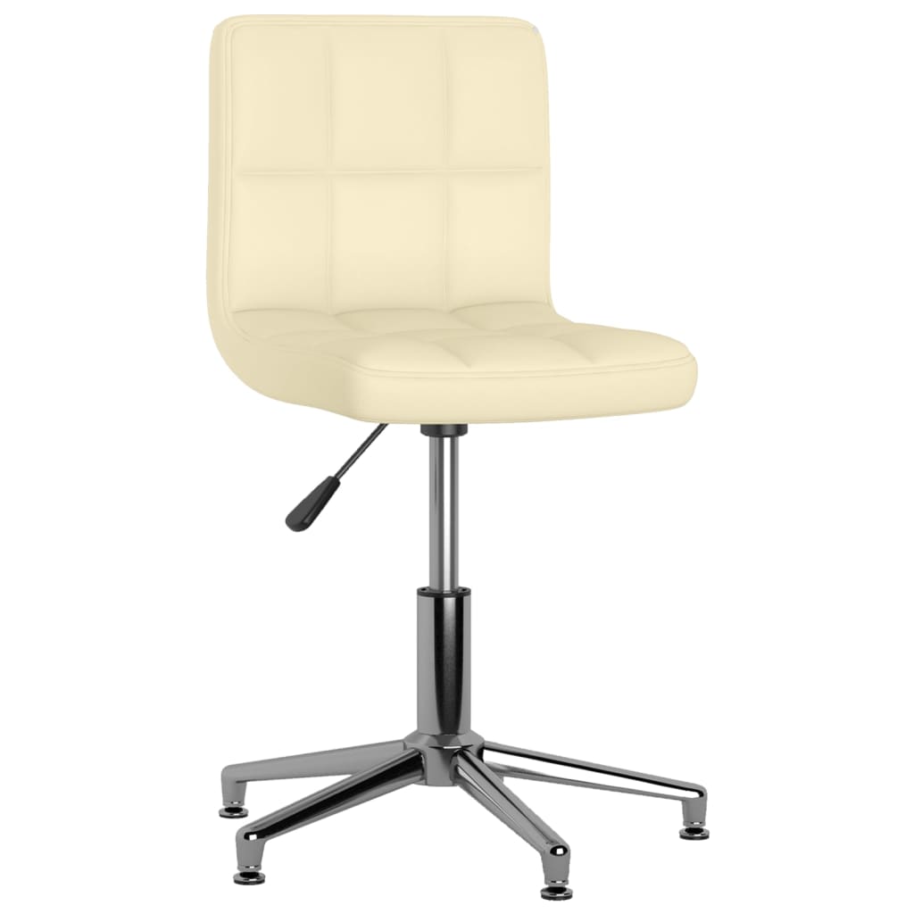 

vidaXL Eetkamerstoelen draaibaar 2 st kunstleer crèmekleurig