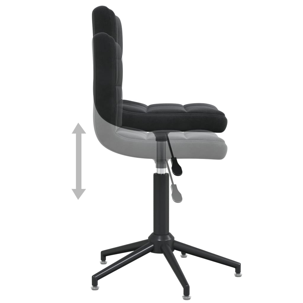 Vrtljiv jedilni stol 2 kosa črn žamet