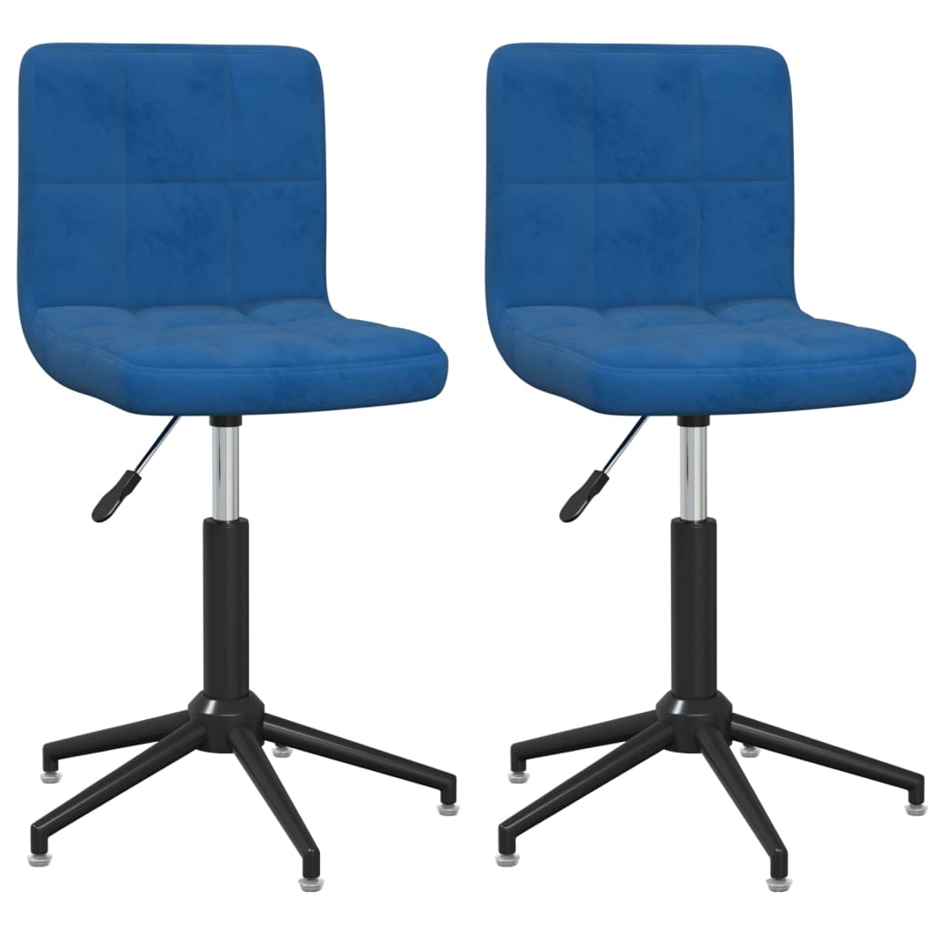 vidaXL Eetkamerstoelen draaibaar 2 st fluweel blauw