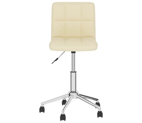 vidaXL Chaise pivotante de bureau Crème Tissu